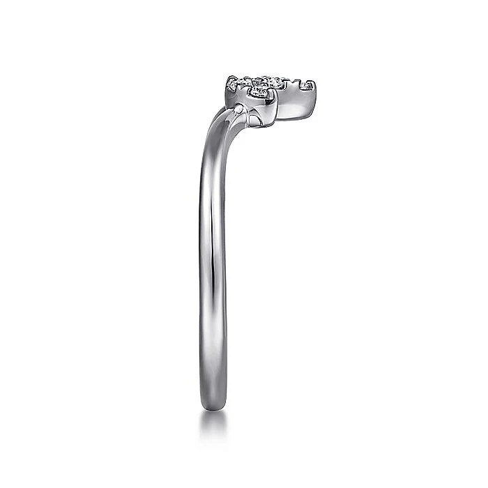 Gabriel & Co White Gold Curved Diamond Band - Image 4