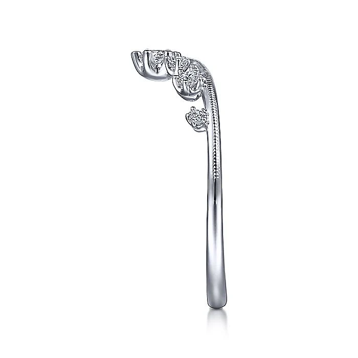Gabriel & Co White Gold Curved Diamond Crown Ring - Image 4