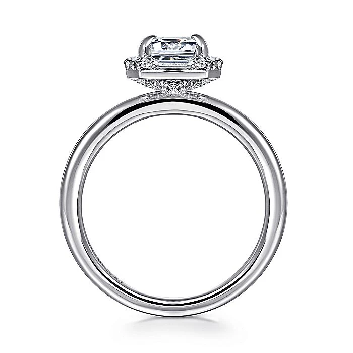 Gabriel & Co White Gold Deco Semi-Mount Engagement Ring - Image 2