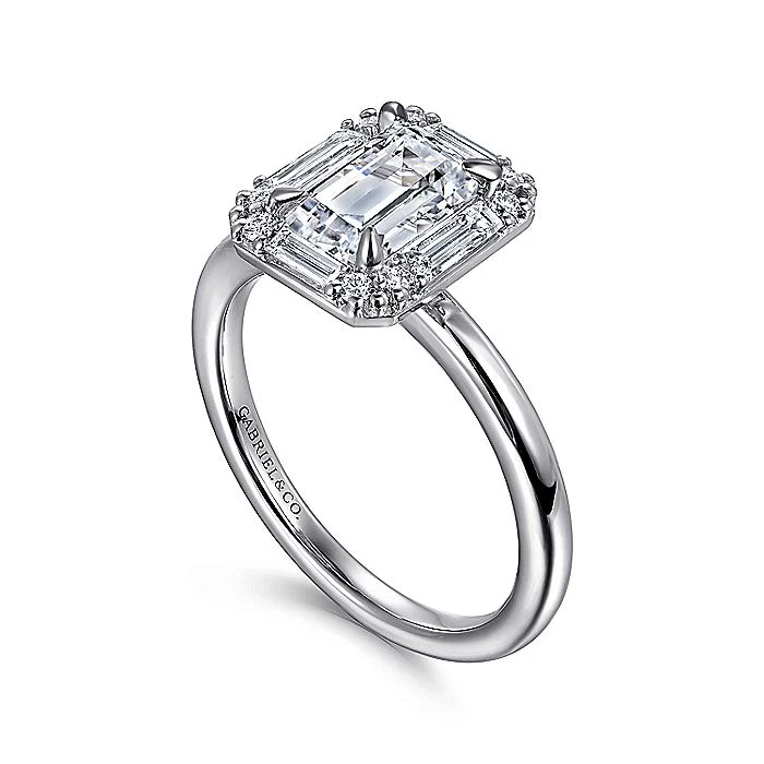 Gabriel & Co White Gold Deco Semi-Mount Engagement Ring - Image 3