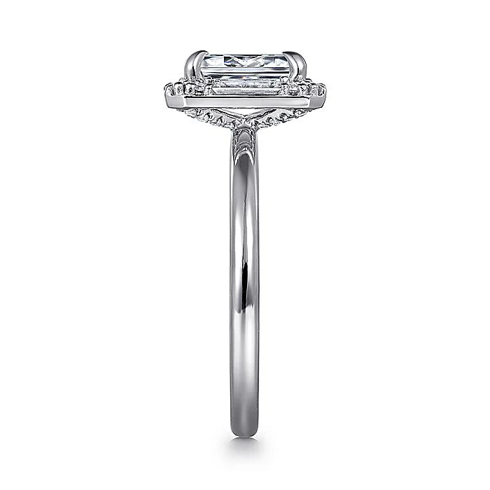 Gabriel & Co White Gold Deco Semi-Mount Engagement Ring - Image 4