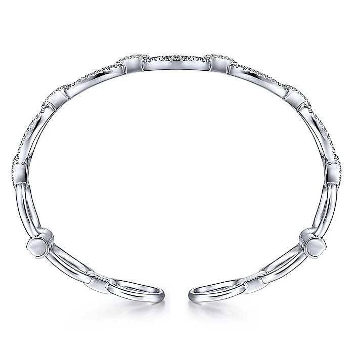 Gabriel & Co. White Gold & Diamond Bangle Bracelet - Image 3