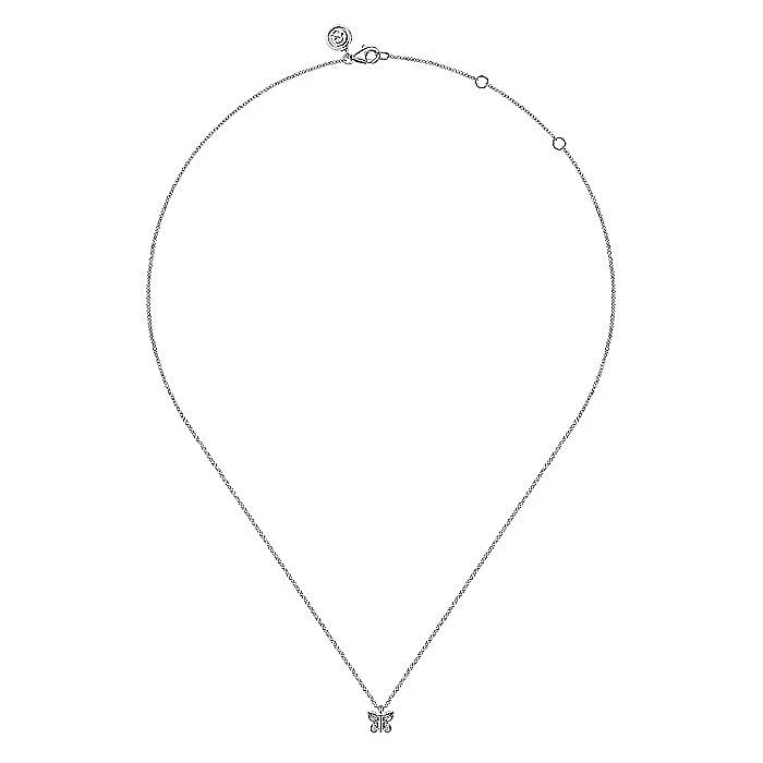 Gabriel & Co. White Gold Diamond Butterfly Pendant - Image 2