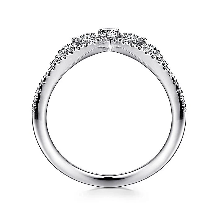 Gabriel & Co White Gold Diamond Chevron Ring - Image 2