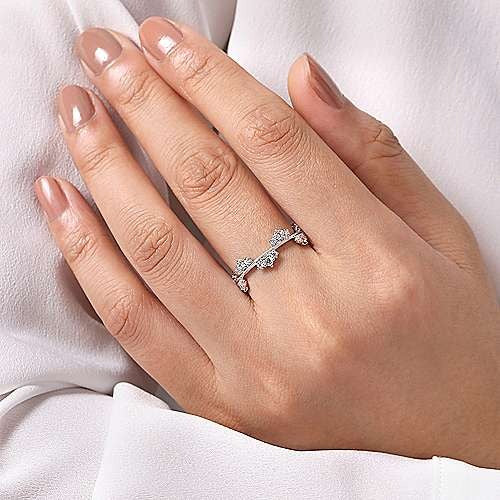 Gabriel & Co White Gold Diamond Cluster Stations Ring - Image 5