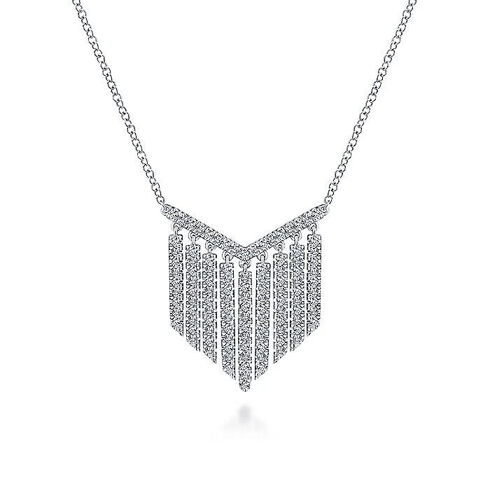 Gabriel & Co White Gold Diamond Fringe Necklace