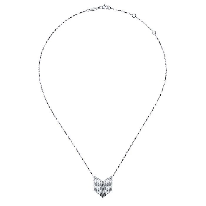 Gabriel & Co White Gold Diamond Fringe Necklace - Image 3