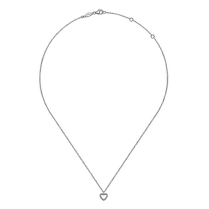 Gabriel & Co. White Gold Diamond Heart Pendant - Image 2