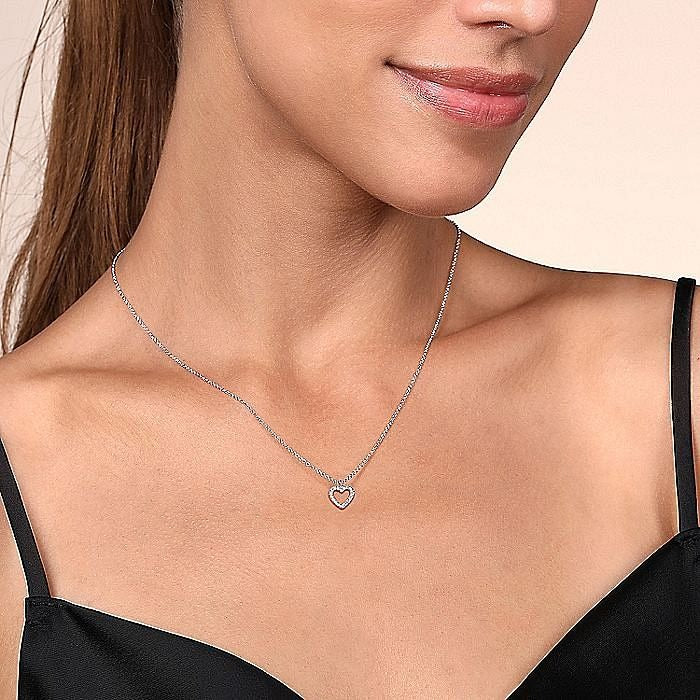 Gabriel & Co. White Gold Diamond Heart Pendant - Image 3