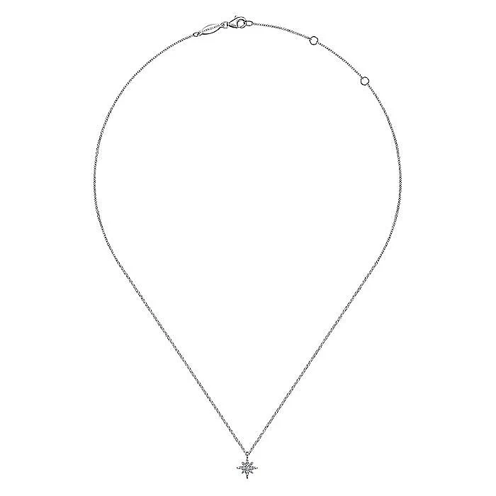Gabriel & Co. White Gold Diamond Starburst Pendant - Image 2