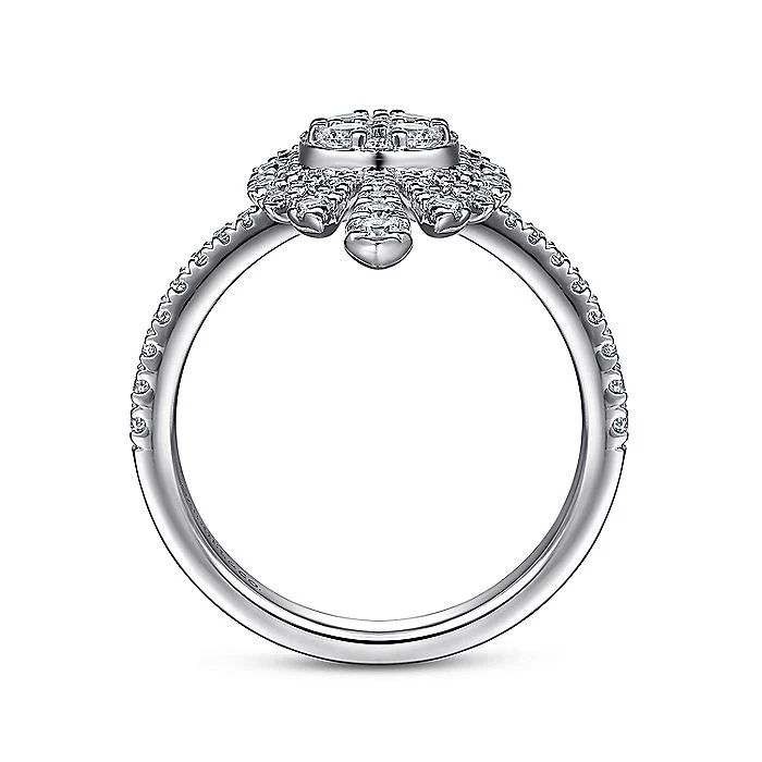 Gabriel & Co White Gold Diamond Starburst Ring - Image 2