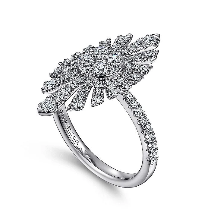 Gabriel & Co White Gold Diamond Starburst Ring - Image 3