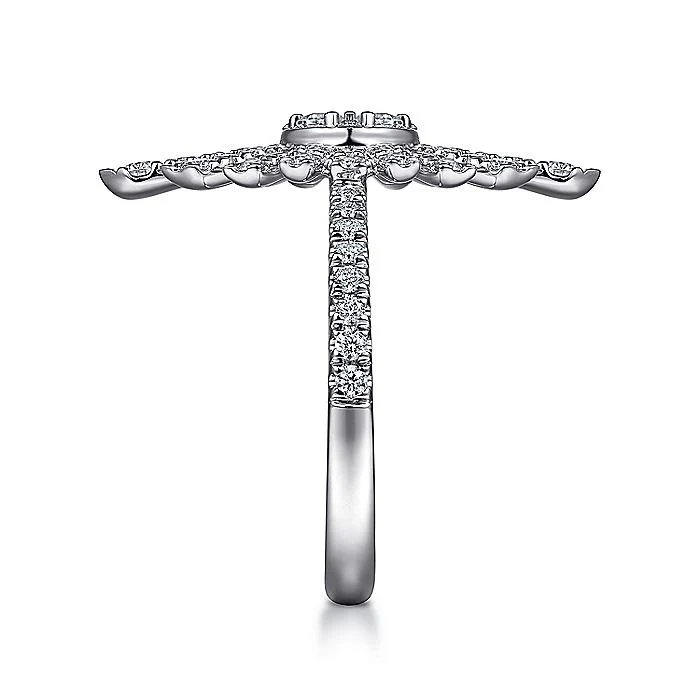 Gabriel & Co White Gold Diamond Starburst Ring - Image 4