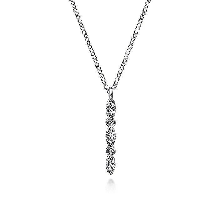 Gabriel & Co. White Gold Diamond Vertical Bar Pendant