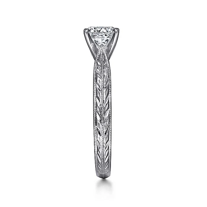 Gabriel & Co White Gold Engraved Semi-Mount Engagement Ring - Image 4