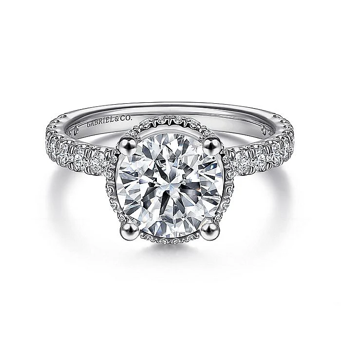 Gabriel & Co White Gold Hidden Halo Semi-Mount Engagement Ring