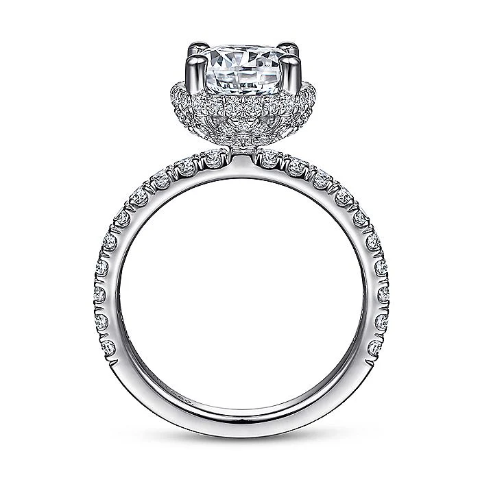 Gabriel & Co White Gold Hidden Halo Semi-Mount Engagement Ring - Image 2