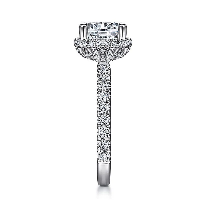 Gabriel & Co White Gold Hidden Halo Semi-Mount Engagement Ring - Image 4