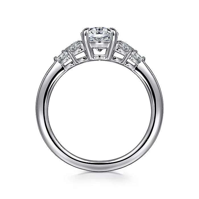 Gabriel & Co. White Gold Oval Diamond Semi Mount Engagement Ring - Image 2