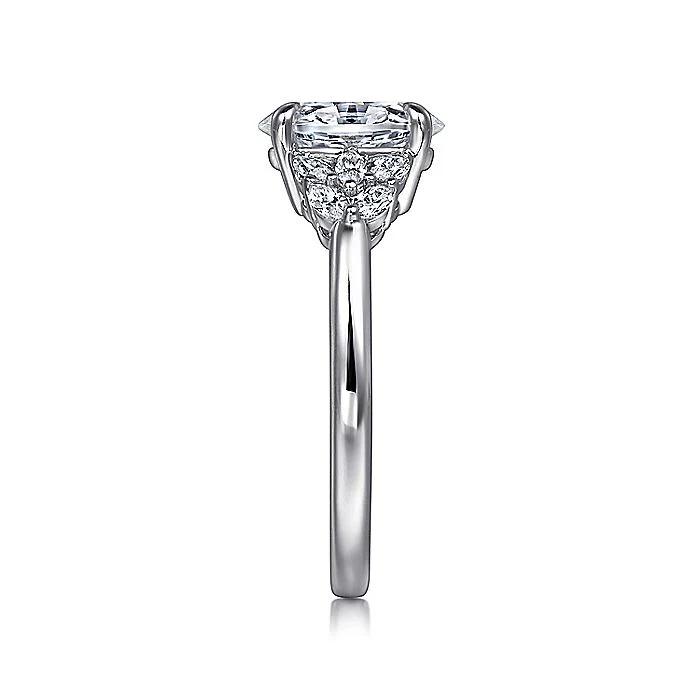 Gabriel & Co. White Gold Oval Diamond Semi Mount Engagement Ring - Image 4