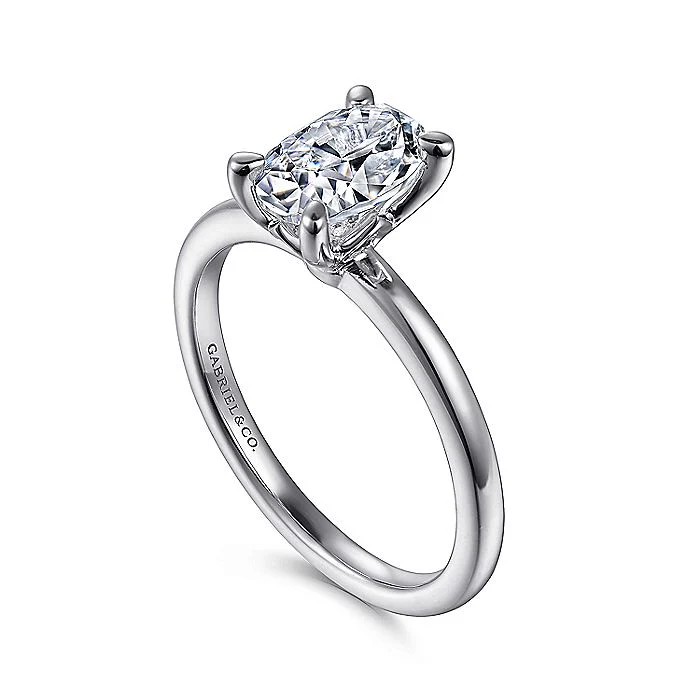 Gabriel & Co White Gold Oval Engagement Ring Mounting - Image 3