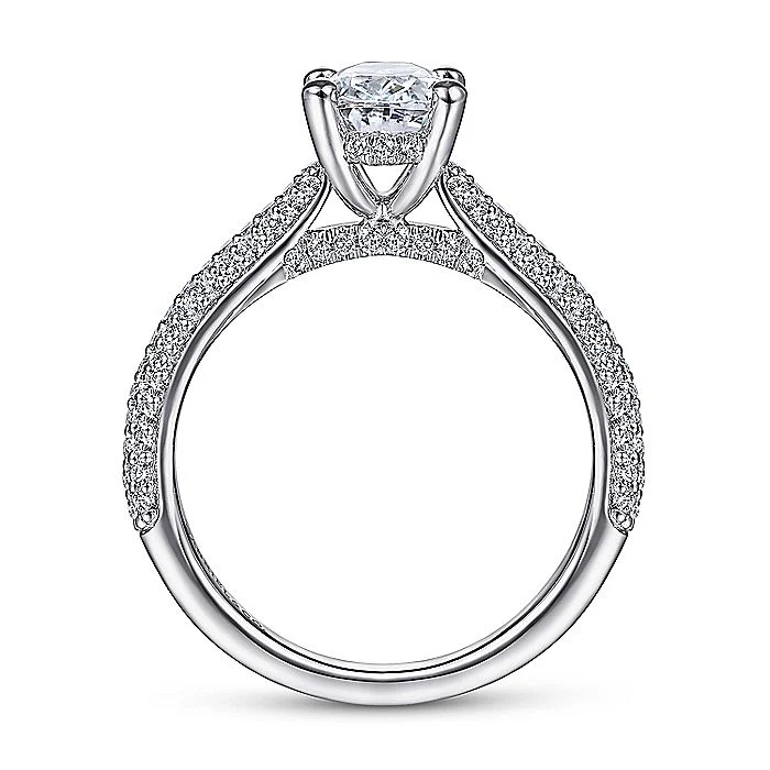 Gabriel & Co White Gold Oval PavÃ© Semi-Mount Engagement Ring - Image 2