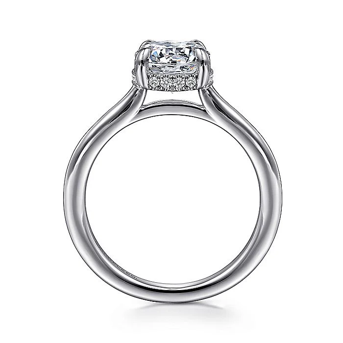 Gabriel & Co. White Gold Round Hidden Halo Semi-Mount Engagement Ring - Image 2