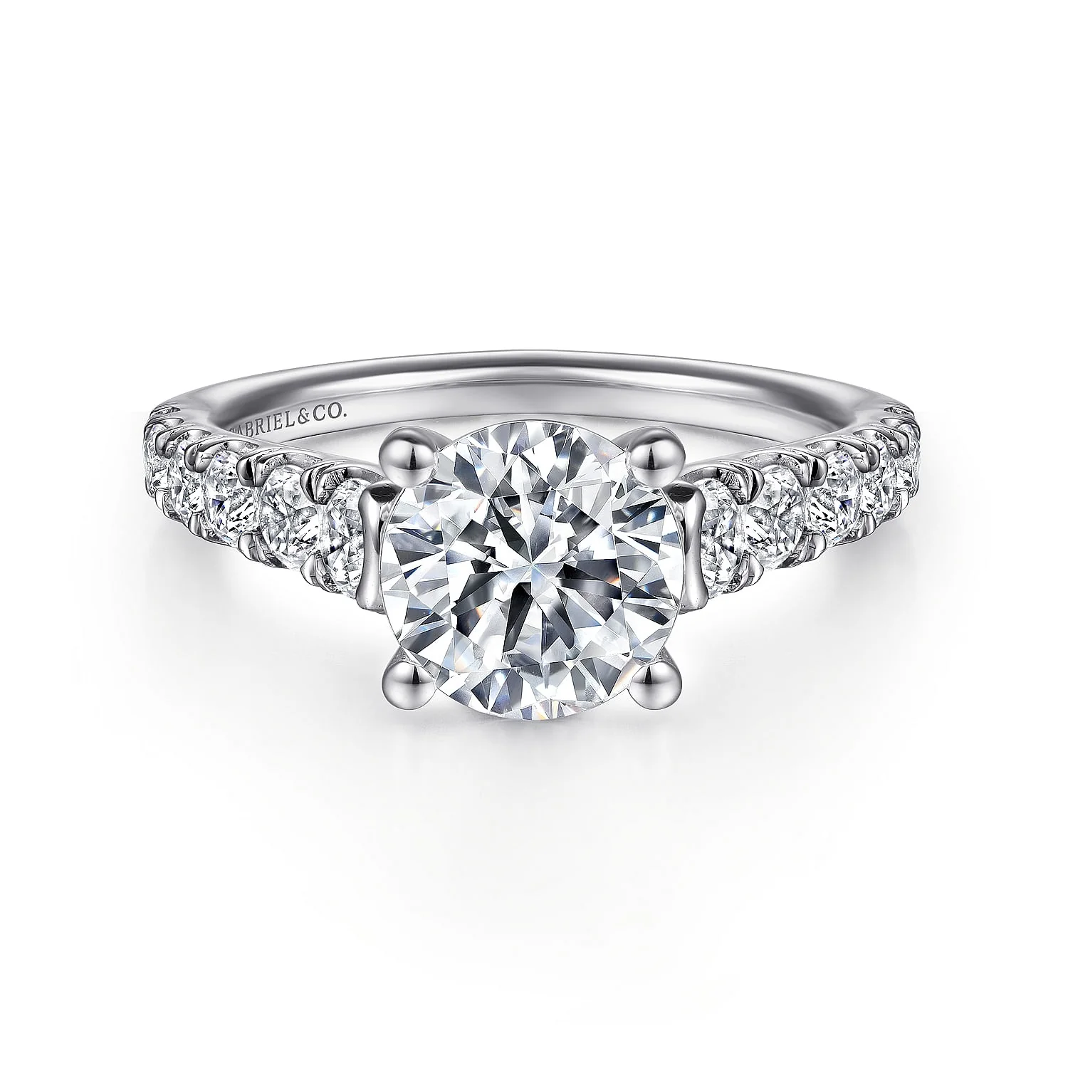 Gabriel & Co. White Gold Round Hidden Halo Semi-Mount Engagement Ring