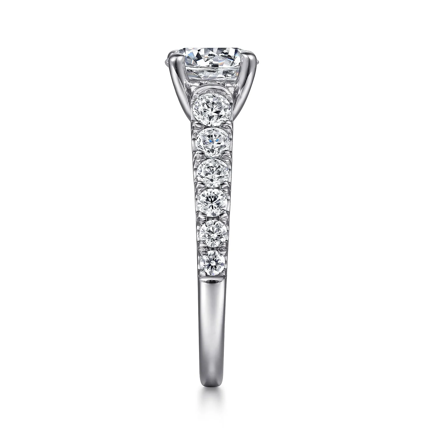 Gabriel & Co. White Gold Round Hidden Halo Semi-Mount Engagement Ring - Image 4
