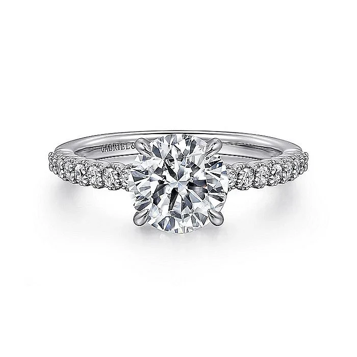 Gabriel & Co. White Gold Round Semi Mount Engagement Ring