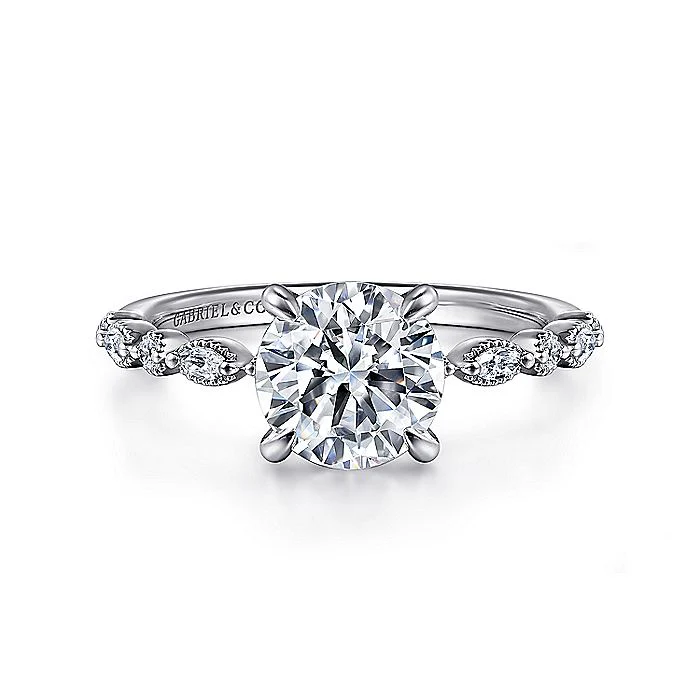 Gabriel & Co. White Gold Round Semi-Mount Engagement Ring