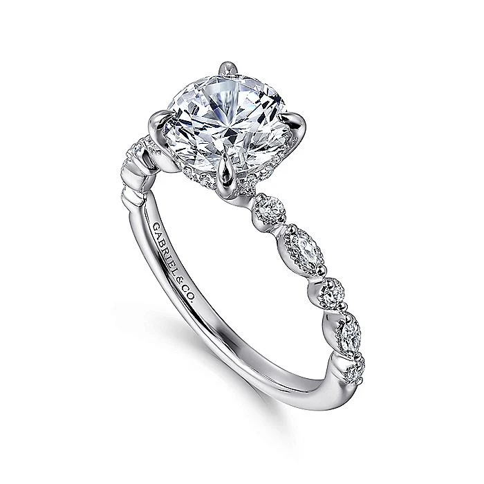 Gabriel & Co. White Gold Round Semi-Mount Engagement Ring - Image 3