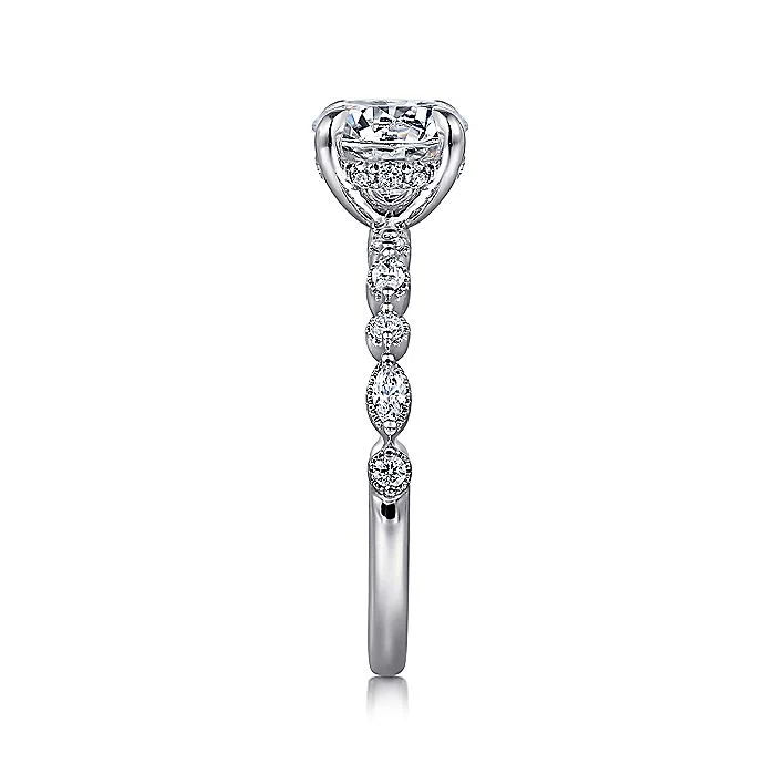 Gabriel & Co. White Gold Round Semi-Mount Engagement Ring - Image 4