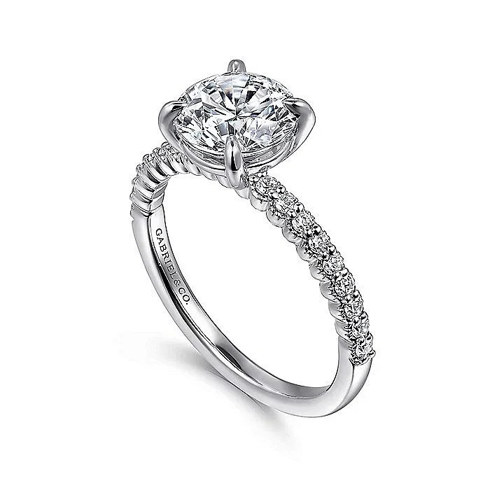 Gabriel & Co. White Gold Round Semi Mount Engagement Ring - Image 3
