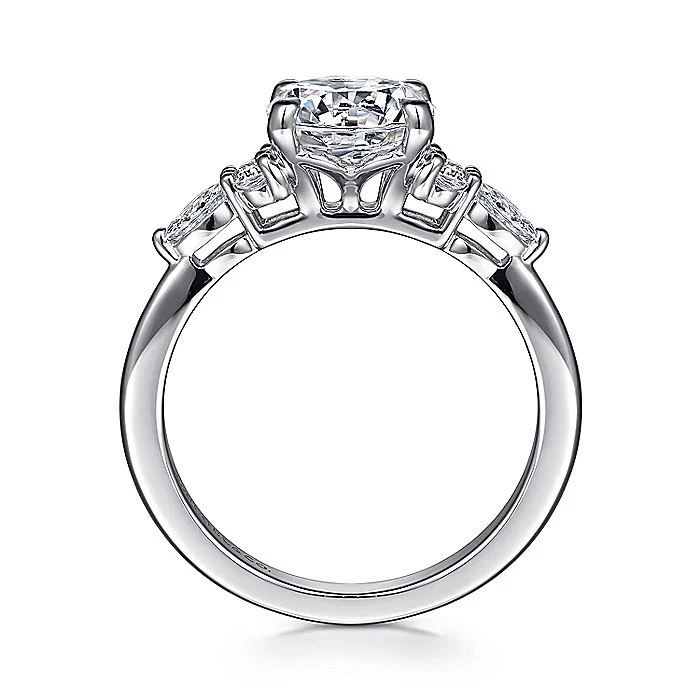Gabriel & Co. White Gold Round Seven Stone Semi-Mount Engagement Ring - Image 2