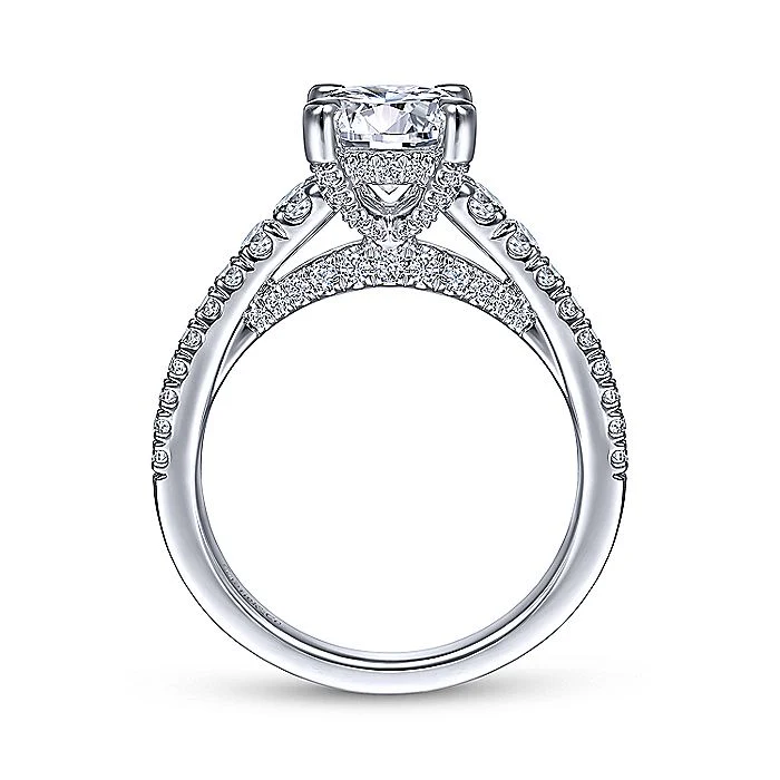 Gabriel & Co White Gold Straight Cathedral Semi-Mount Engagement Ring - Image 2