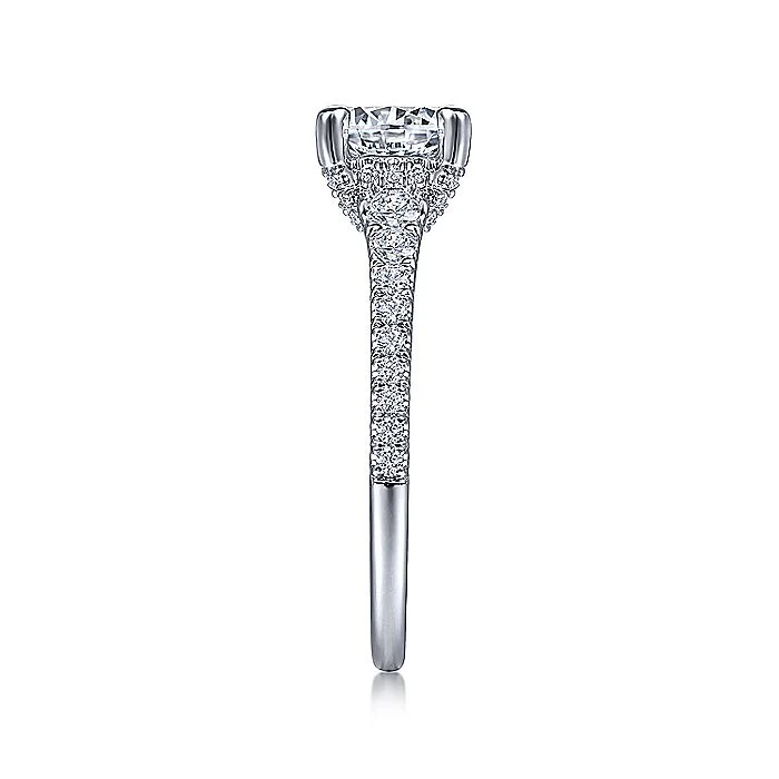 Gabriel & Co White Gold Straight Cathedral Semi-Mount Engagement Ring - Image 4