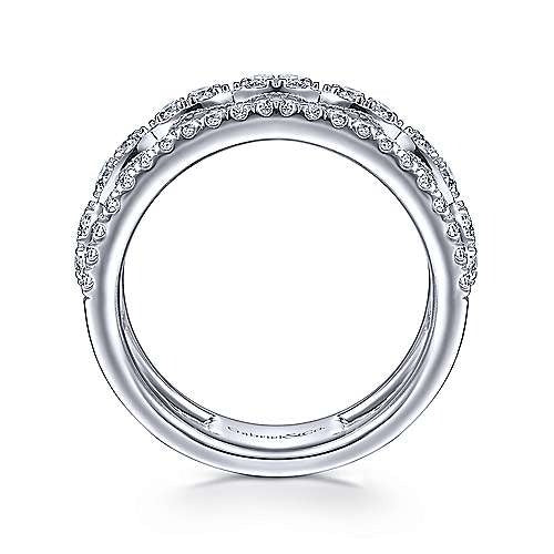 Gabriel & Co White Gold Three Row Diamond Ring - Image 2