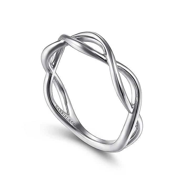Gabriel & Co. White Gold Twisted Ring - Image 3