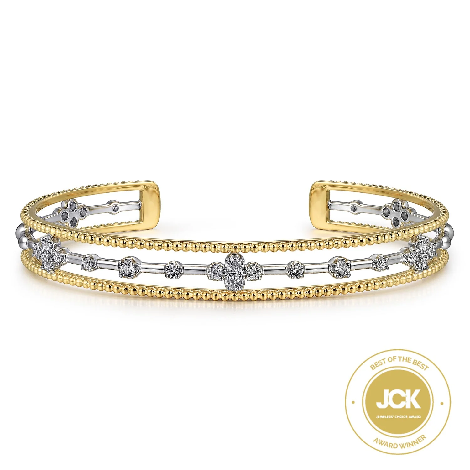 Gabriel & Co. Yellow and White Gold Diamond Bracelet