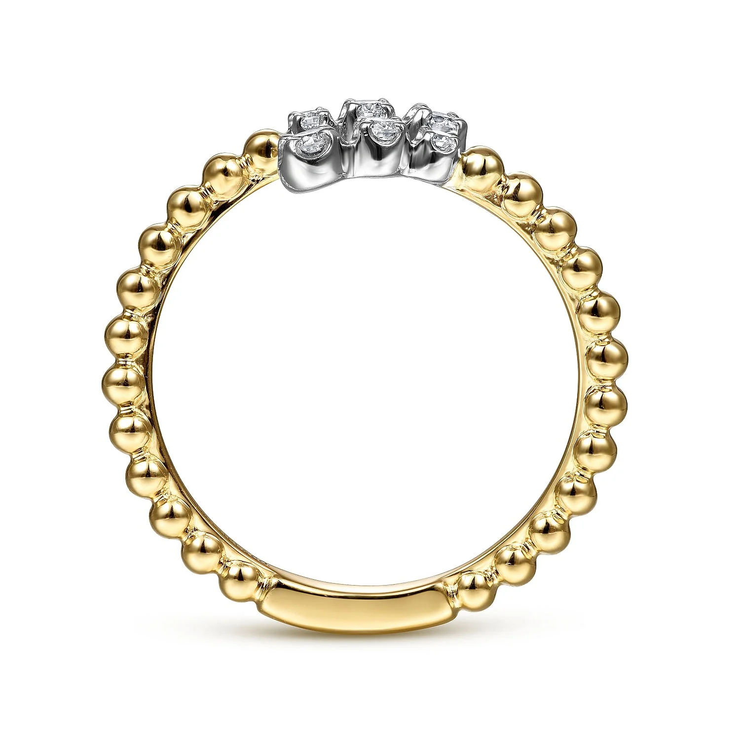 Gabriel & Co. Yellow and White Gold Diamond Bypass Ring - Image 2