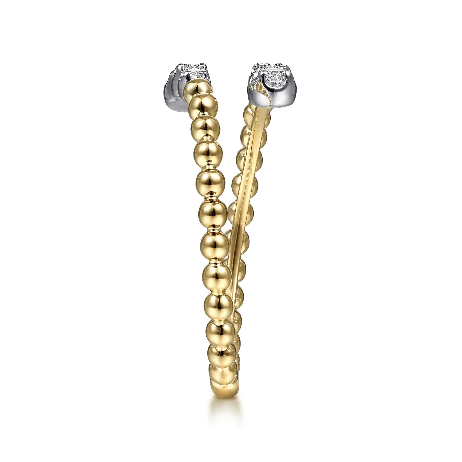 Gabriel & Co. Yellow and White Gold Diamond Bypass Ring - Image 4