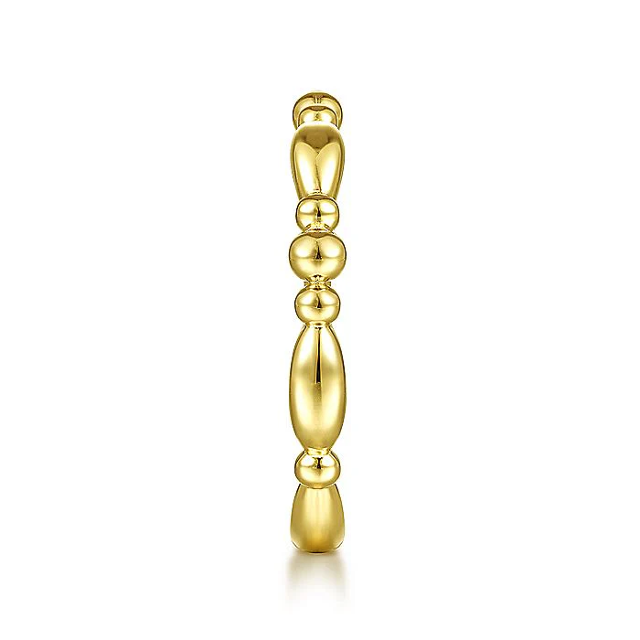 Gabriel & Co Yellow Gold Alternating Bar and Bujukan Bead Stackable Ring - Image 4