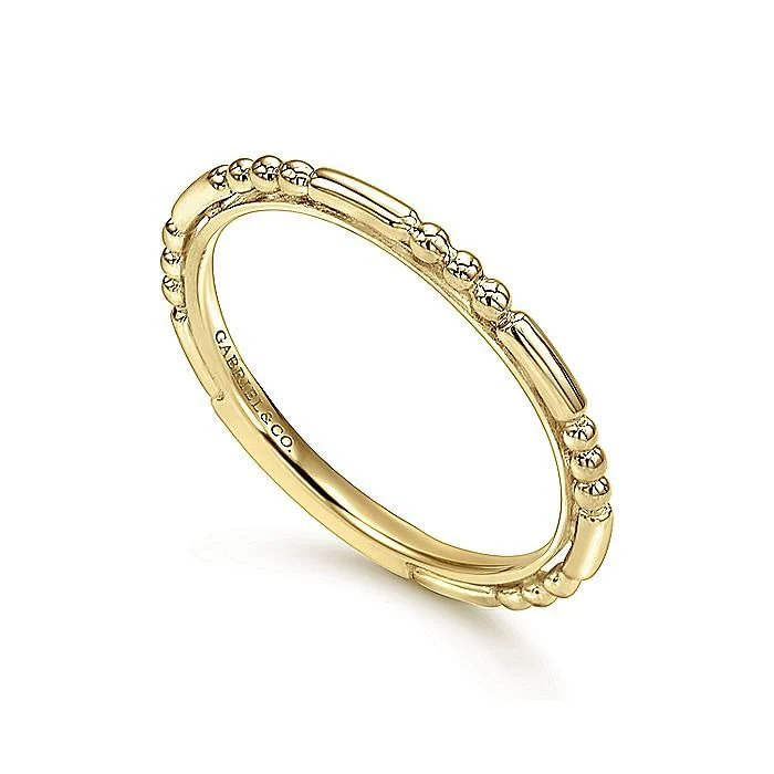 Gabriel & Co Yellow Gold Ball and Bar Station Band - Image 3