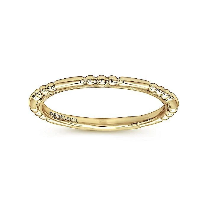 Gabriel & Co Yellow Gold Ball and Bar Station Band - Image 4