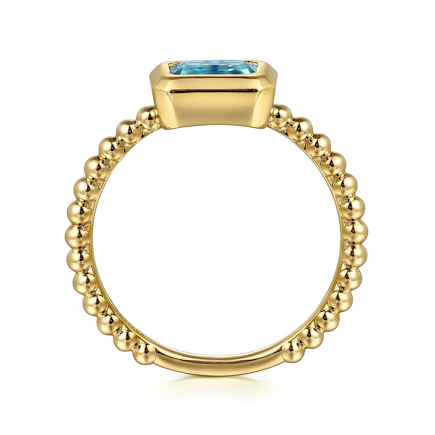 Gabriel & Co. Yellow Gold Blue Topaz Ring - Image 2