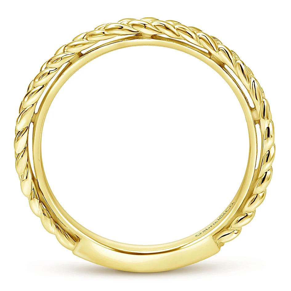 Gabriel & Co. Yellow Gold Braided Stackable Ring - Image 2
