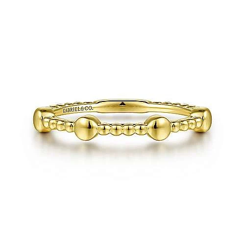 Gabriel & Co. Yellow Gold Bujukan Ball Station Ring