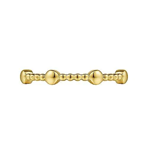 Gabriel & Co. Yellow Gold Bujukan Ball Station Ring - Image 2