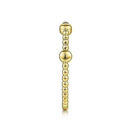 Gabriel & Co. Yellow Gold Bujukan Ball Station Ring - Image 4